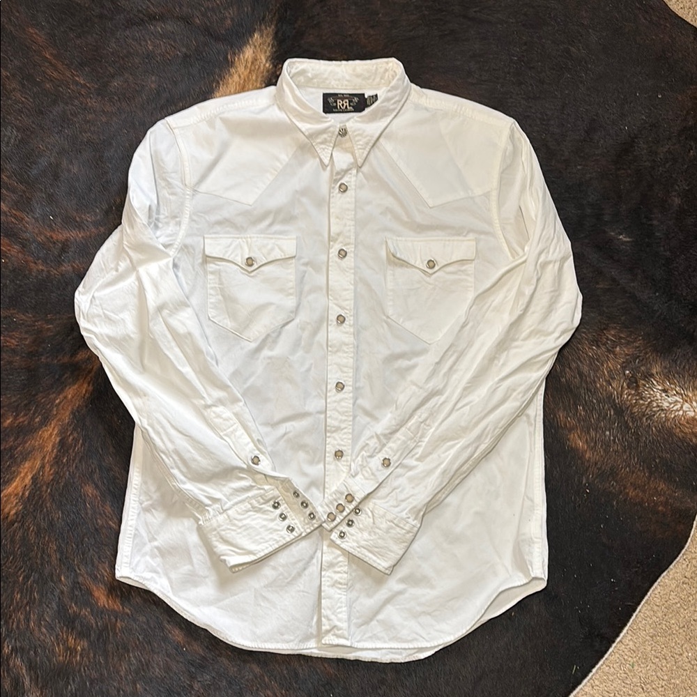 RRL White Button-Up Shirt